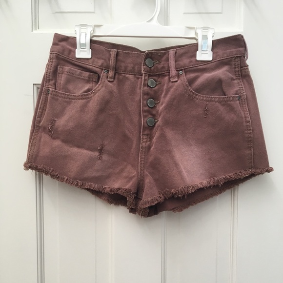 PACSUN BUTTON-UP HIGH-WAISTED SHORTS - Picture 1 of 4